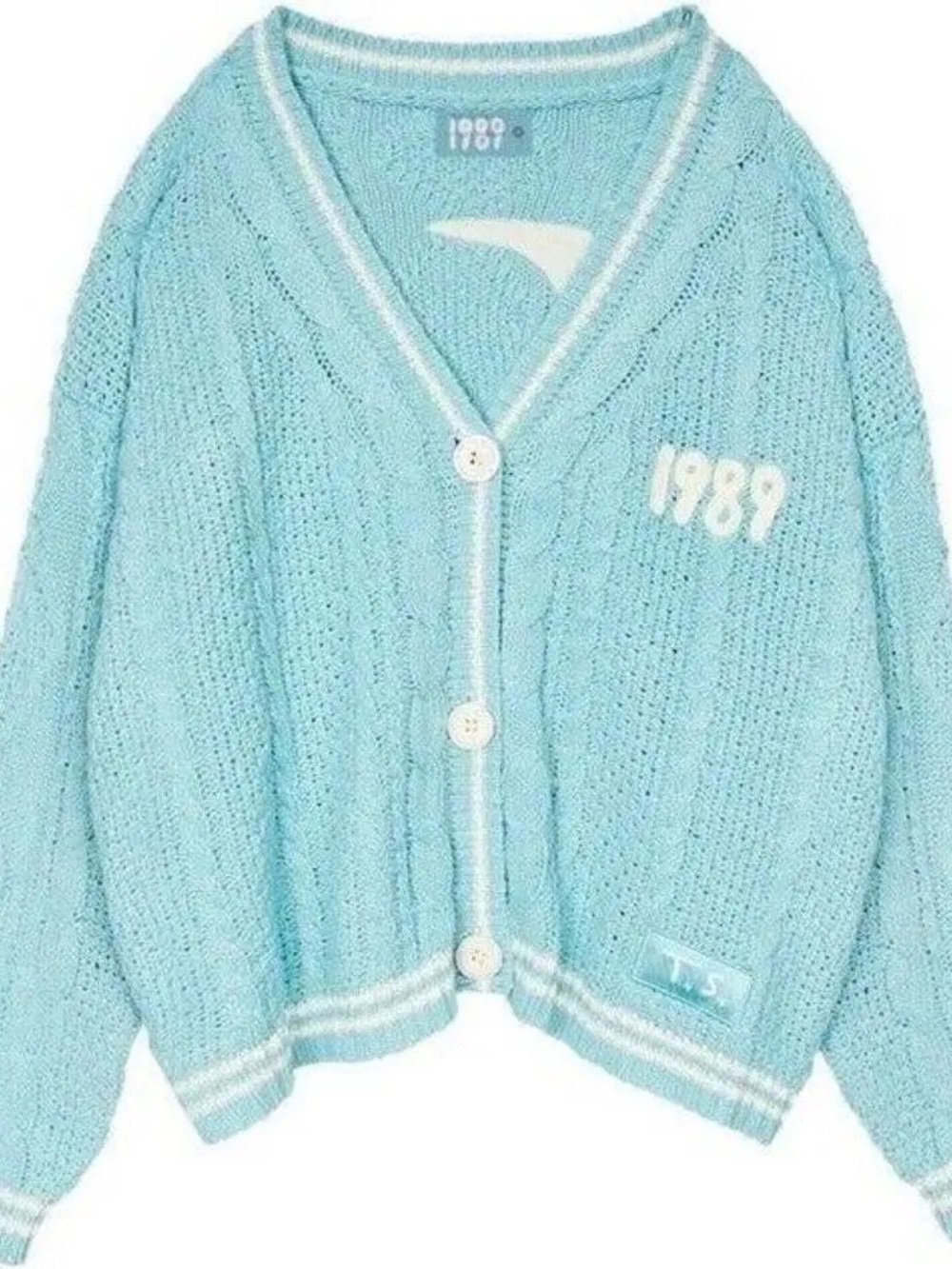 Taylor Swift Light Blue 1989 Cable Knit Cardigan